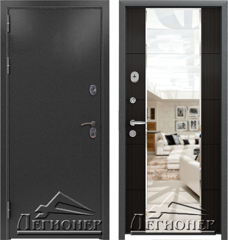 Kvadra-3К-Mirror-Миландж-темный дверь Миррор цвет Миландж на doors19.ru недорого